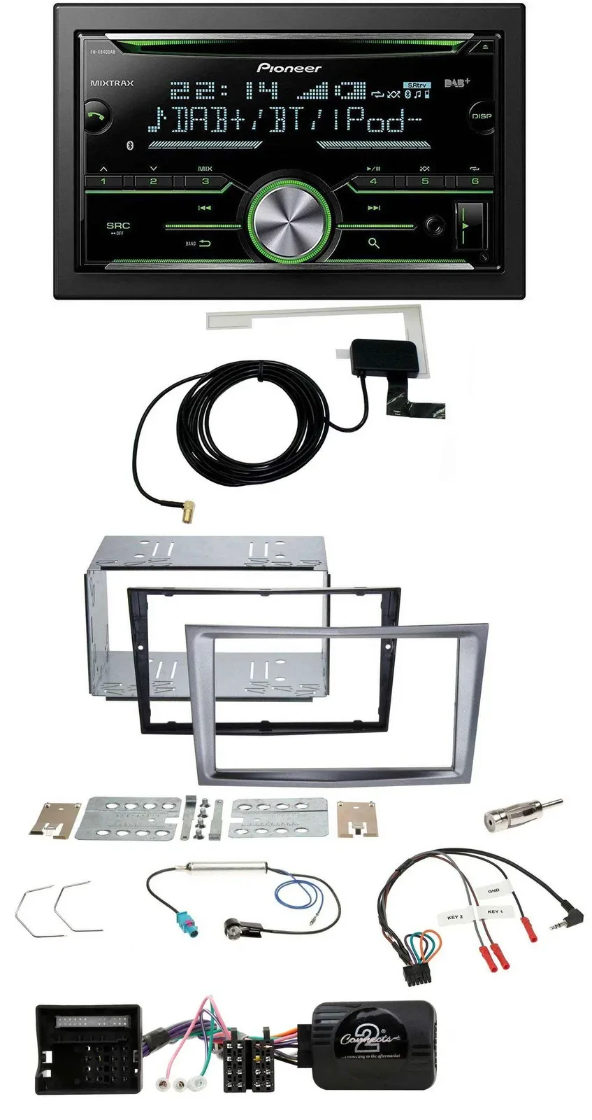 Автомагнитола Pioneer 2DIN CD/USB, Bluetooth, DAB, совместима с Opel Antara, Astra H, Zafira