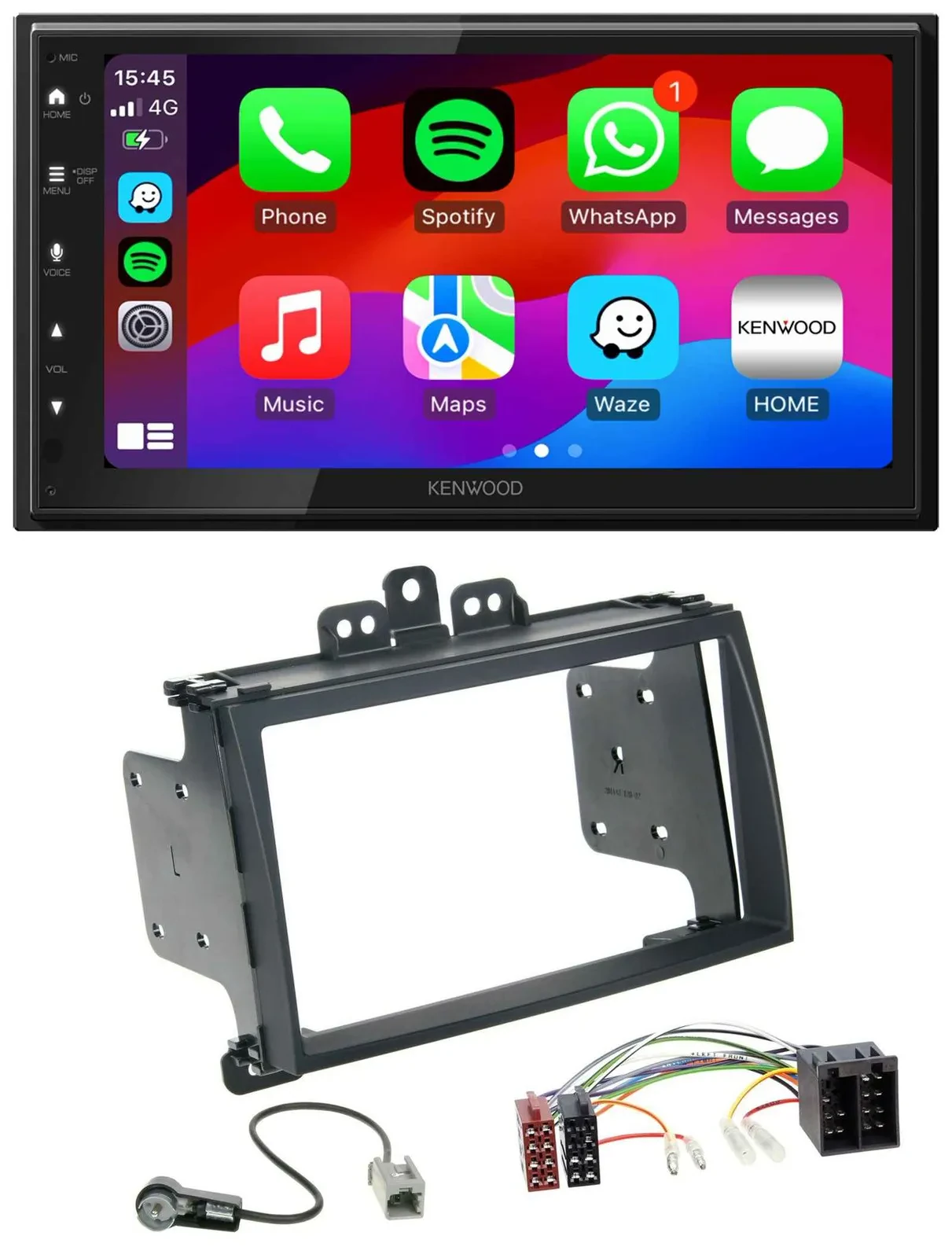 Kenwood MP3 USB DAB 2DIN Bluetooth Autoradio für Hyundai i20 09-12 schwarz