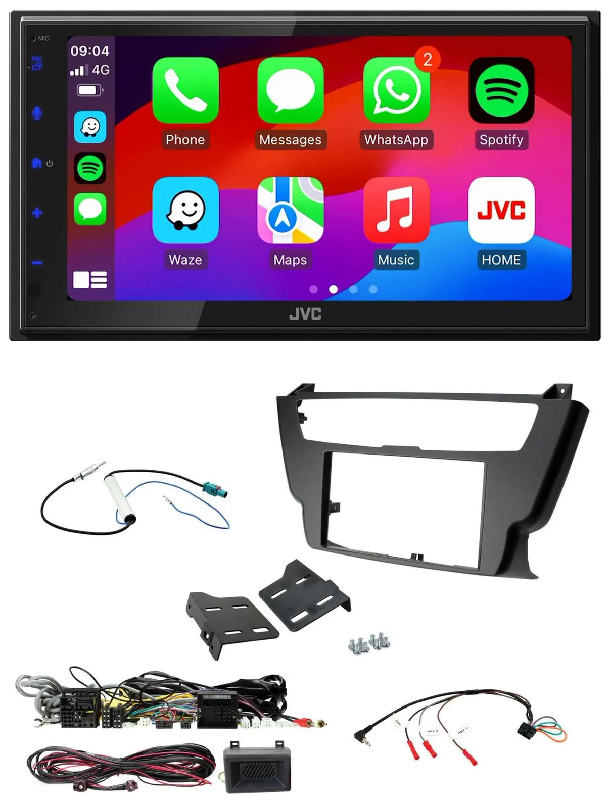 JVC Bluetooth 2DIN Lenkrad DAB USB Autoradio für BMW 3er 4er 2012-2016 ohne Vers