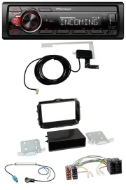 Pioneer MP3 AUX CD DAB USB Autoradio für Alfa Giulietta ab 2013 ISO piano-schwar