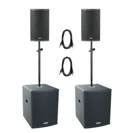 Audio Challenger DSP, Aktive Lautsprecher & Sub Set, 12" Top, 15" Sub, 900W Peak