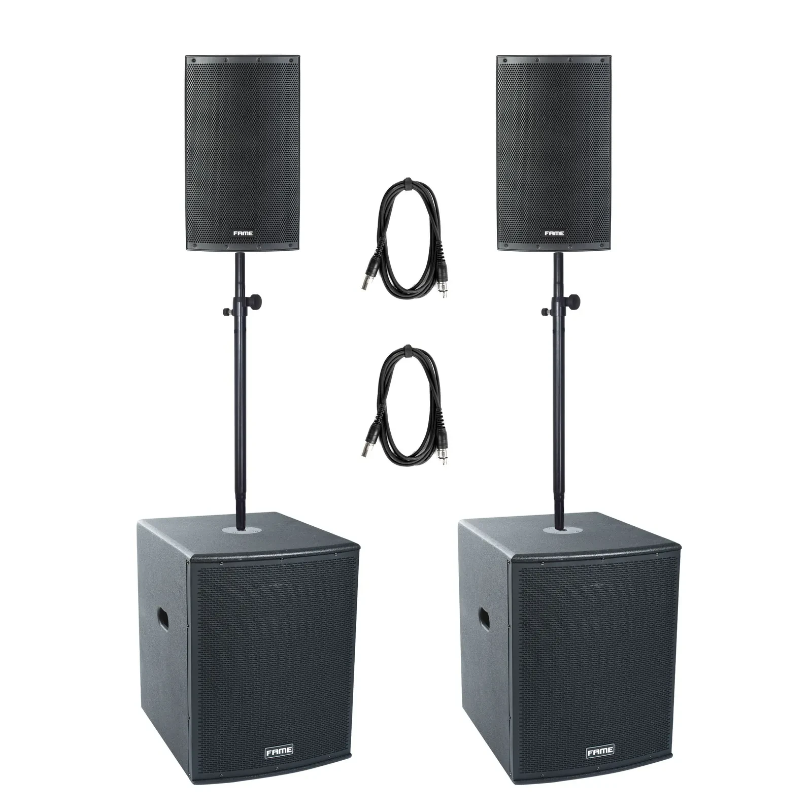 Audio Challenger DSP, Aktive Lautsprecher & Sub Set, 12" Top, 15" Sub, 900W Peak