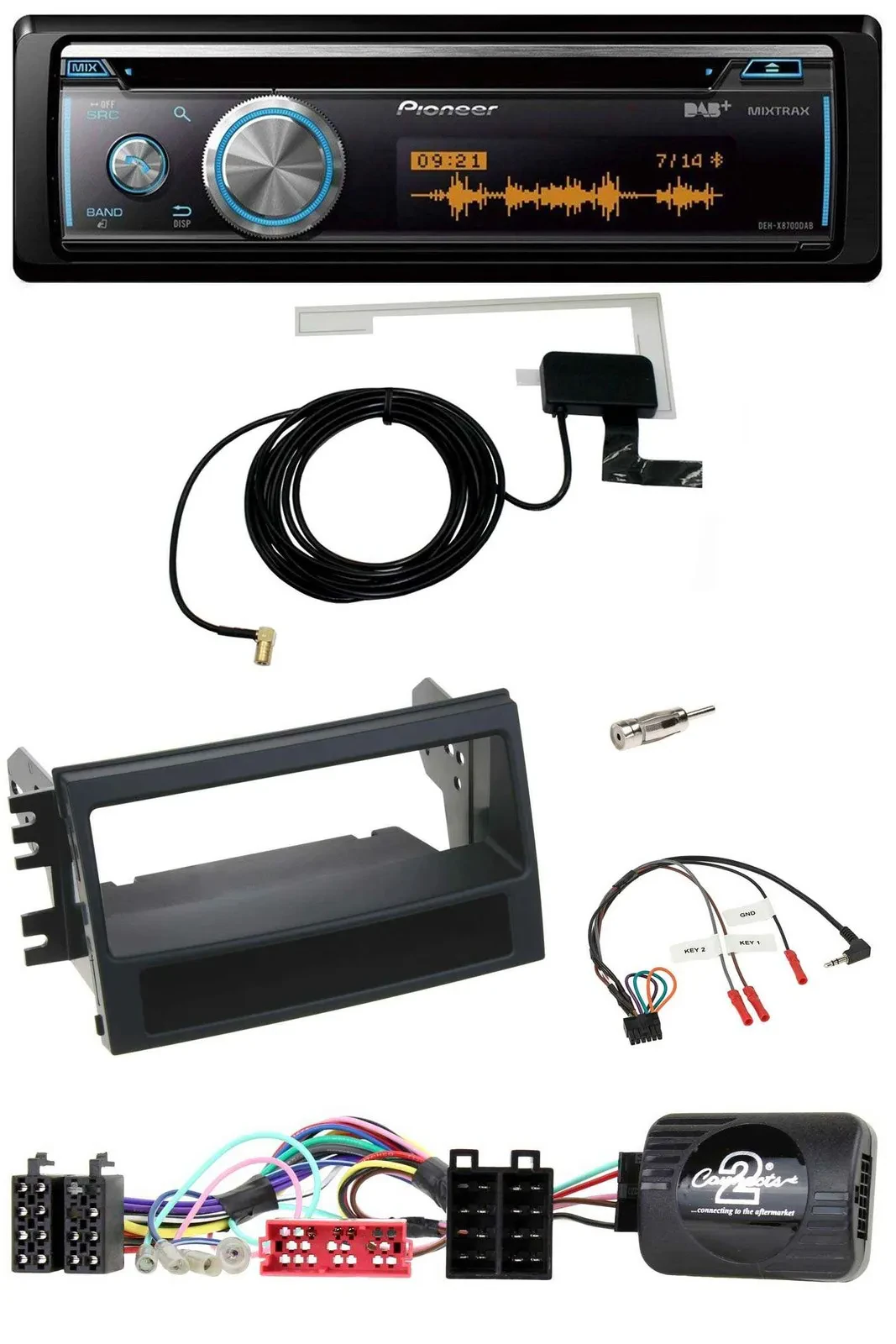 Автомагнитола для Kia Soul (2009–2011) Pioneer Bluetooth DAB USB CD с поддержкой кнопок на руле
