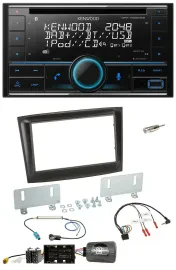 Kenwood CD 2DIN DAB USB Lenkrad Bluetooth Autoradio für Fiat Doblo ab 2015 schwa
