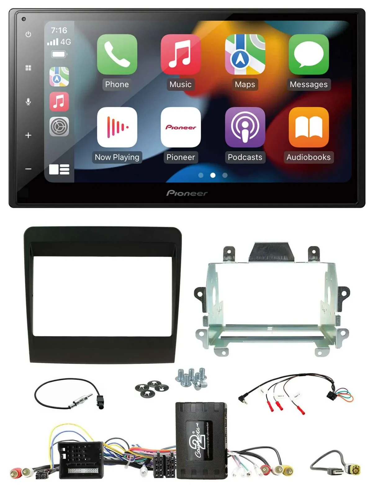 Автомагнитола Pioneer 2-DIN, DAB, Bluetooth, USB, совместимая с кнопками на руле, для Porsche 911 (991) 2011–2017