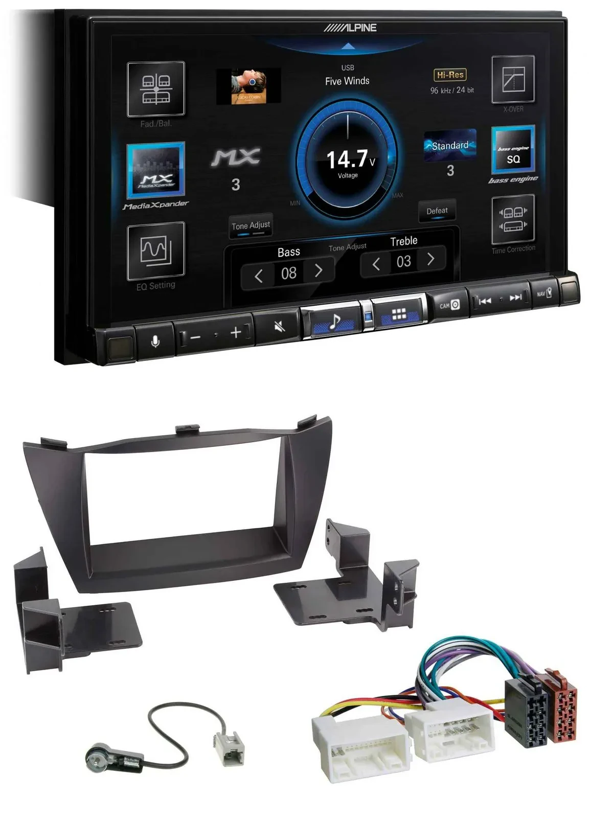 Alpine DAB 2DIN USB Bluetooth MP3 Autoradio für Hyundai Tucson 2010-2015
