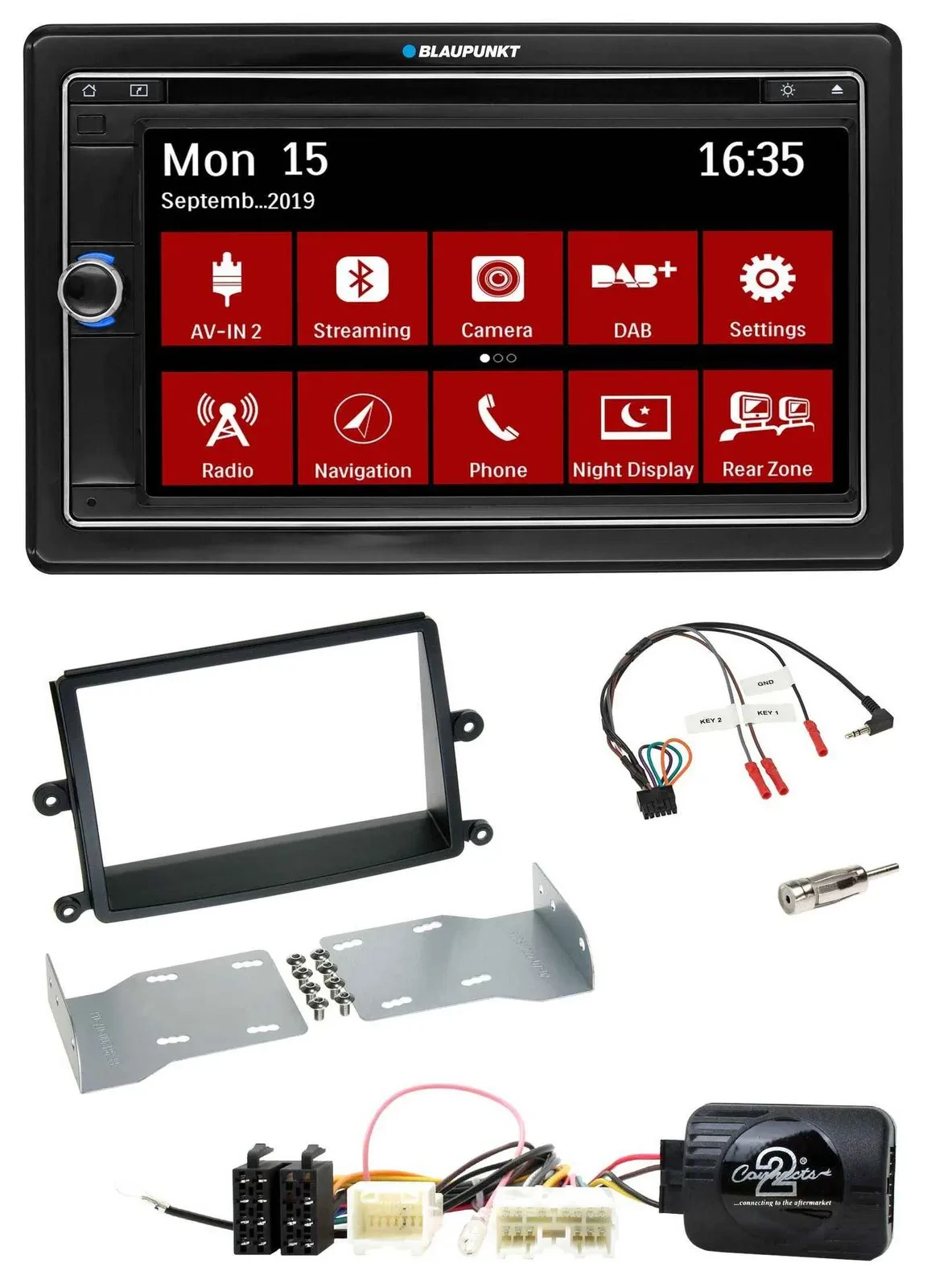 Blaupunkt TMC USB Lenkrad Bluetooth DAB 2DIN Navigation für Mitsubishi L200 06-1