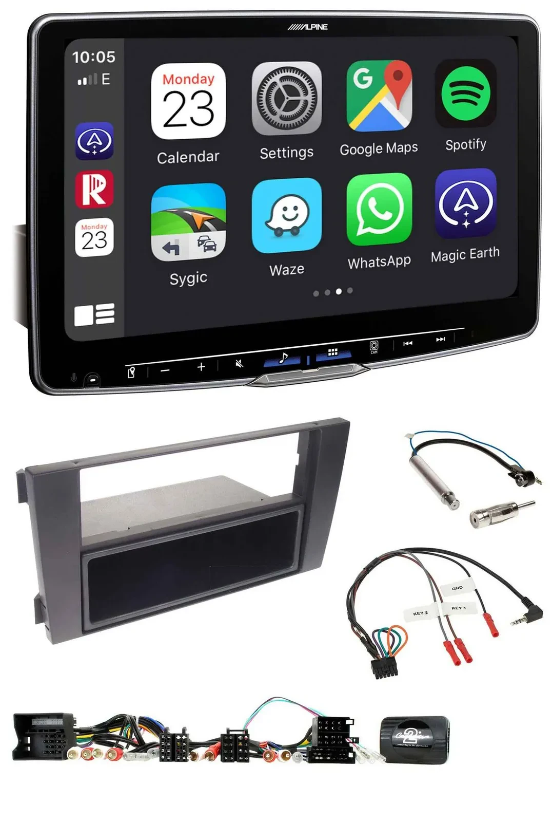 Alpine Lenkrad USB Bluetooth DAB Autoradio für Audi A6 (2001-2004)