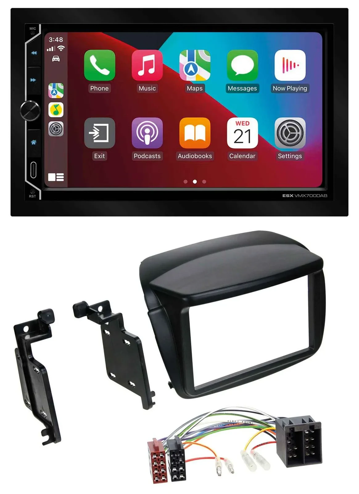 ESX 2DIN DAB USB MP3 Bluetooth Autoradio für Fiat Doblo ab 10 Opel Combo ab 12