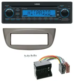 VDO AUX MP3 1DIN CD USB Autoradio für Renault Twingo 07-14 beige-grau
