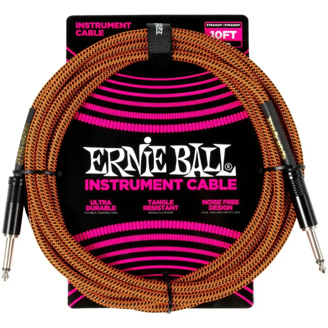Инструментальный кабель Ernie Ball 6468 Orange Black 3.05 м