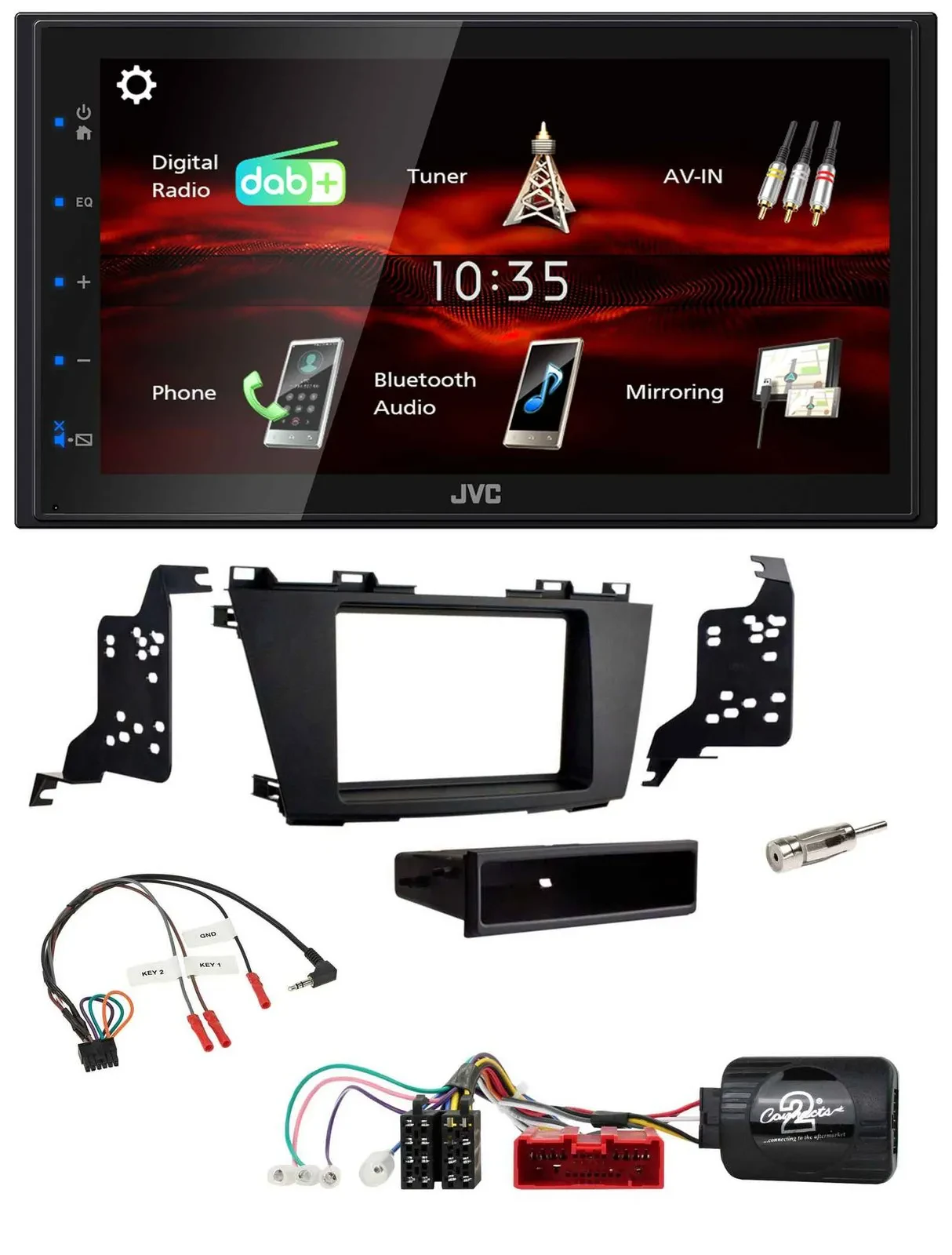 JVC USB Bluetooth Lenkrad DAB 2DIN Autoradio für Mazda 5 2010-2015