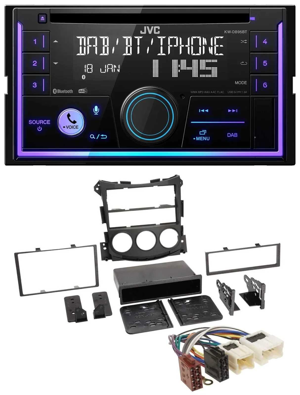 JVC MP3 USB 2DIN DAB Bluetooth CD Autoradio für Nissan 370Z Coupe Roadster ab 10