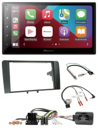 Pioneer USB Lenkrad DAB 2DIN Bluetooth Autoradio für Audi A3 Symphony ISO 8P 200