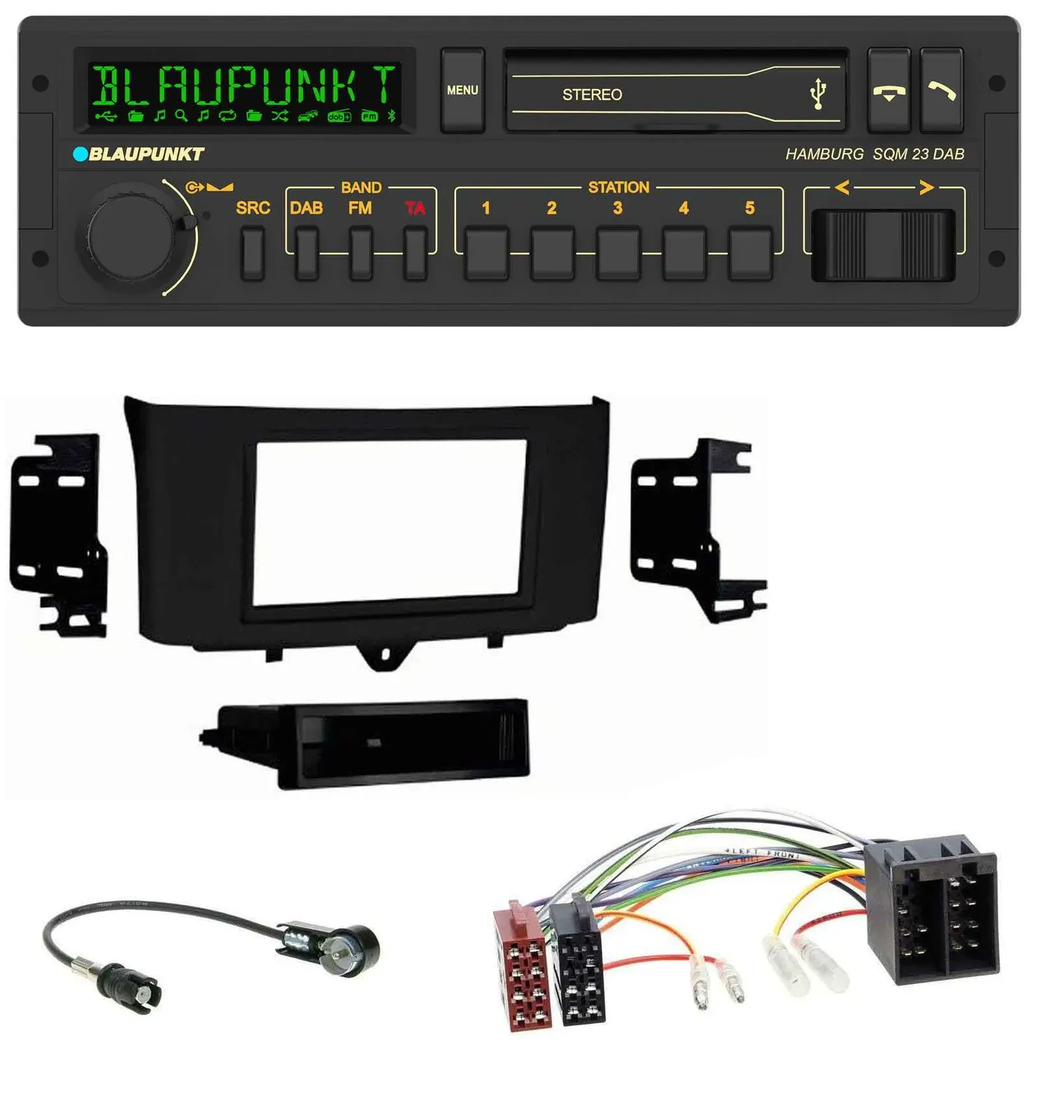 Blaupunkt USB DAB Bluetooth MP3 Autoradio für Smart ForTwo (2010-2015)