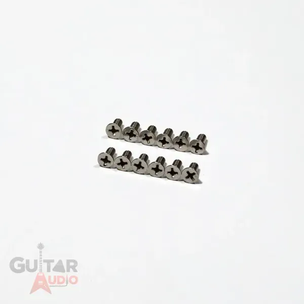 Genuine Fender Tremolo Block Mounting Screws, Chrome (12) 001-9656-049