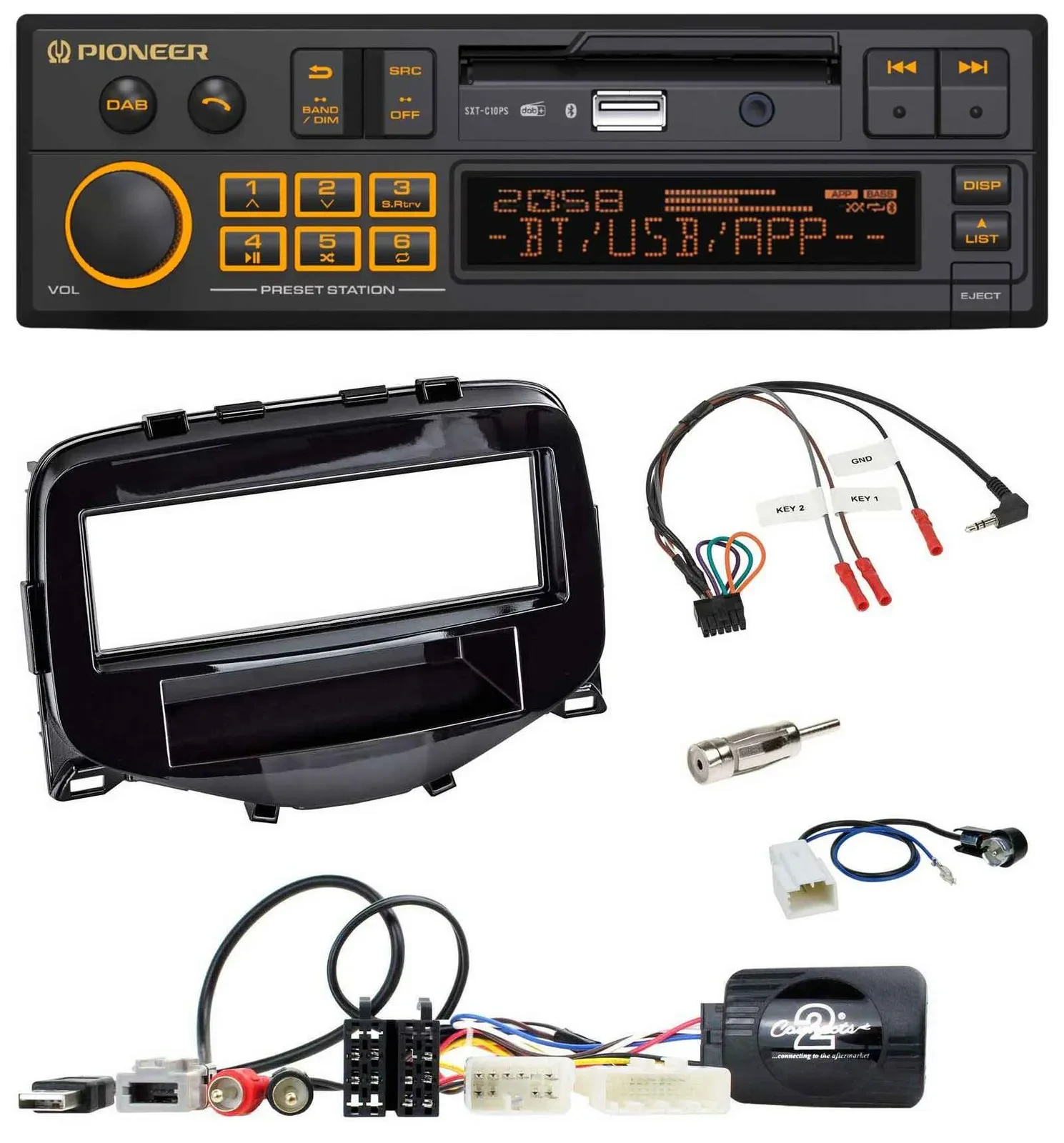 Автомагнитола Pioneer DAB, USB, Bluetooth для Toyota Aygo 2014–2021