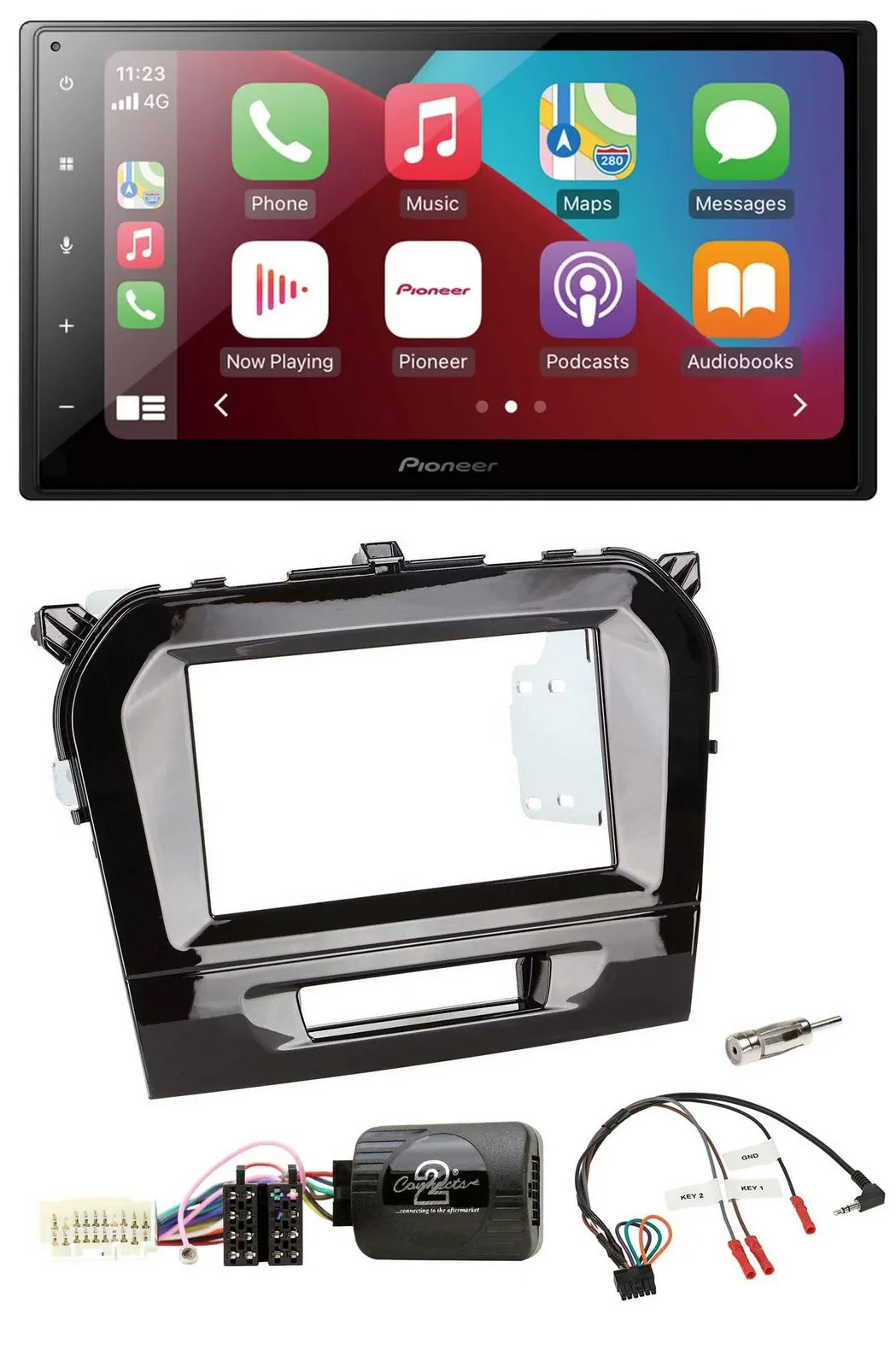 Pioneer USB Lenkrad DAB 2DIN Bluetooth Autoradio für Suzuki Vitara ab 2015