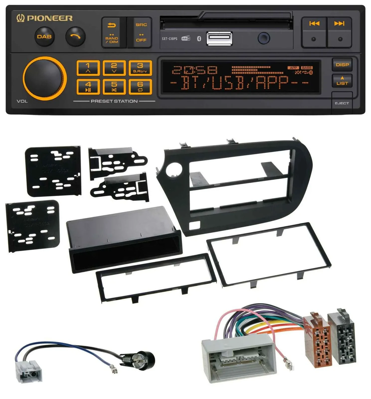 Автомагнитола для Honda Insight (ZE2, 2009–2013) Pioneer DAB, USB, Bluetooth, MP3