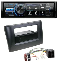 Автомагнитола JVC Bluetooth, USB, DAB для Fiat Stilo 192 (2001–2008) с карманом