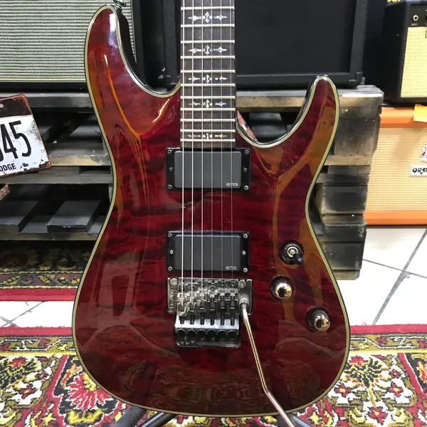 Электрогитара Schecter Damien Elite-6 FR HH Crimson Red Burst Korea 2010"s