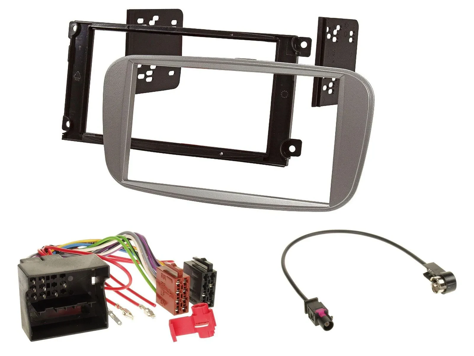 Einbauset Doppel DIN Autoradio für Ford Mondeo 07-14 S-Max silber