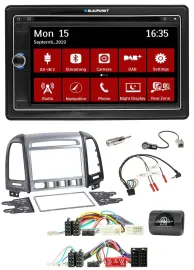 Blaupunkt TMC USB Lenkrad Bluetooth DAB 2DIN Navigation für Hyundai SantaFe 2010