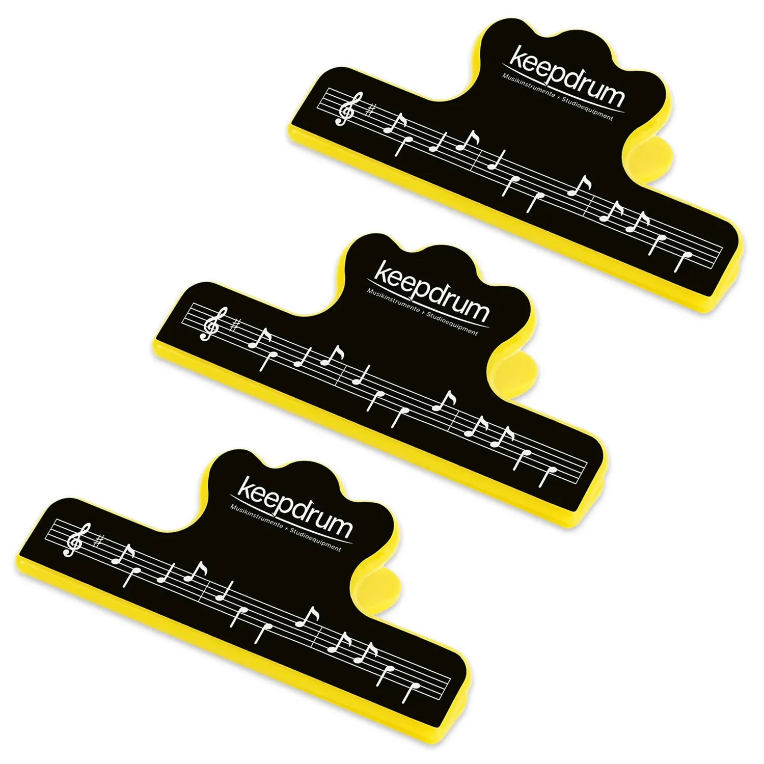 Зажим для нотных листов и книг keepdrum PJ001BK (набор, 3 шт.)