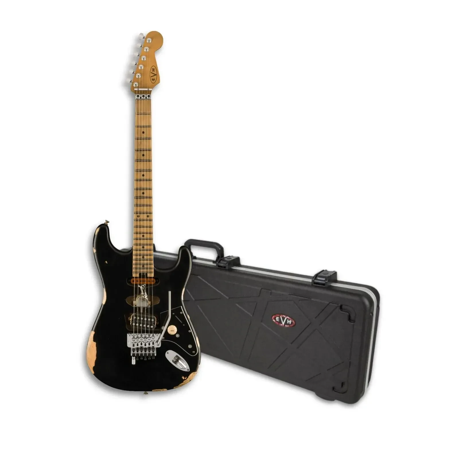 EVH Frankenstein Relic Series Guitar Right Handed Black with Hard Case