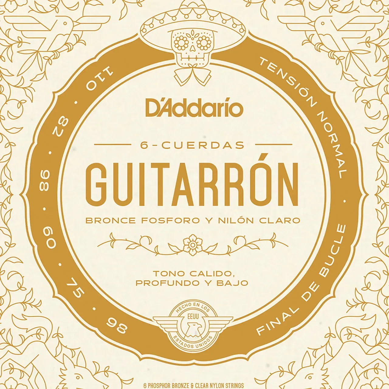 Струны для акустической гитары D'Addario MG10N Mariachi Guitarron Normal Tension