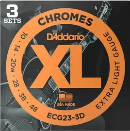 Струны для электрогитары D'Addario ECG23-3D XL Extra Light 10-48 (3 комплекта)