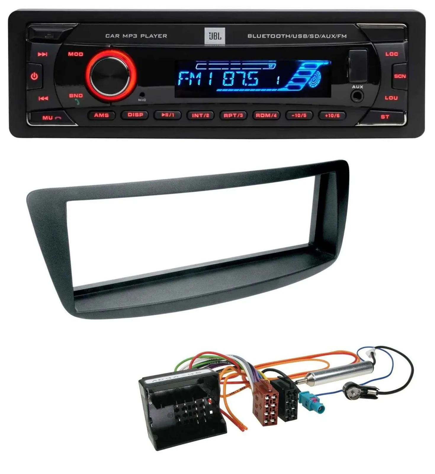 JBL AUX MP3 USB Bluetooth SD Autoradio für Citroen C1 Peugeot 107 Toyota Aygo 05