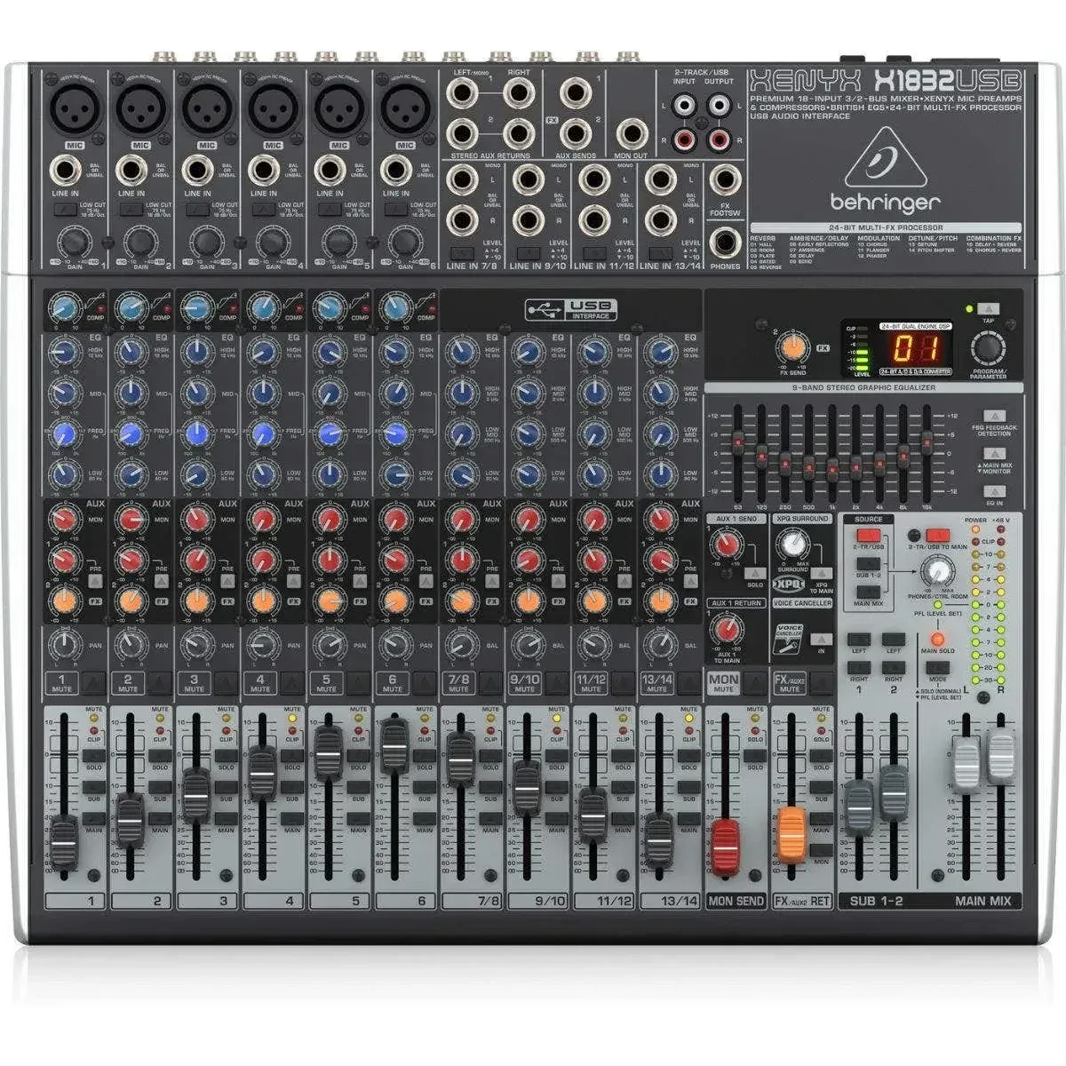 Xenyx X1832USB Mixer with USB and Effects Open Box Deal