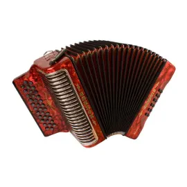 Hohner Corona Xtreme II 34 Button Bisonoric Accordion FBbEb Keys Pearl Red