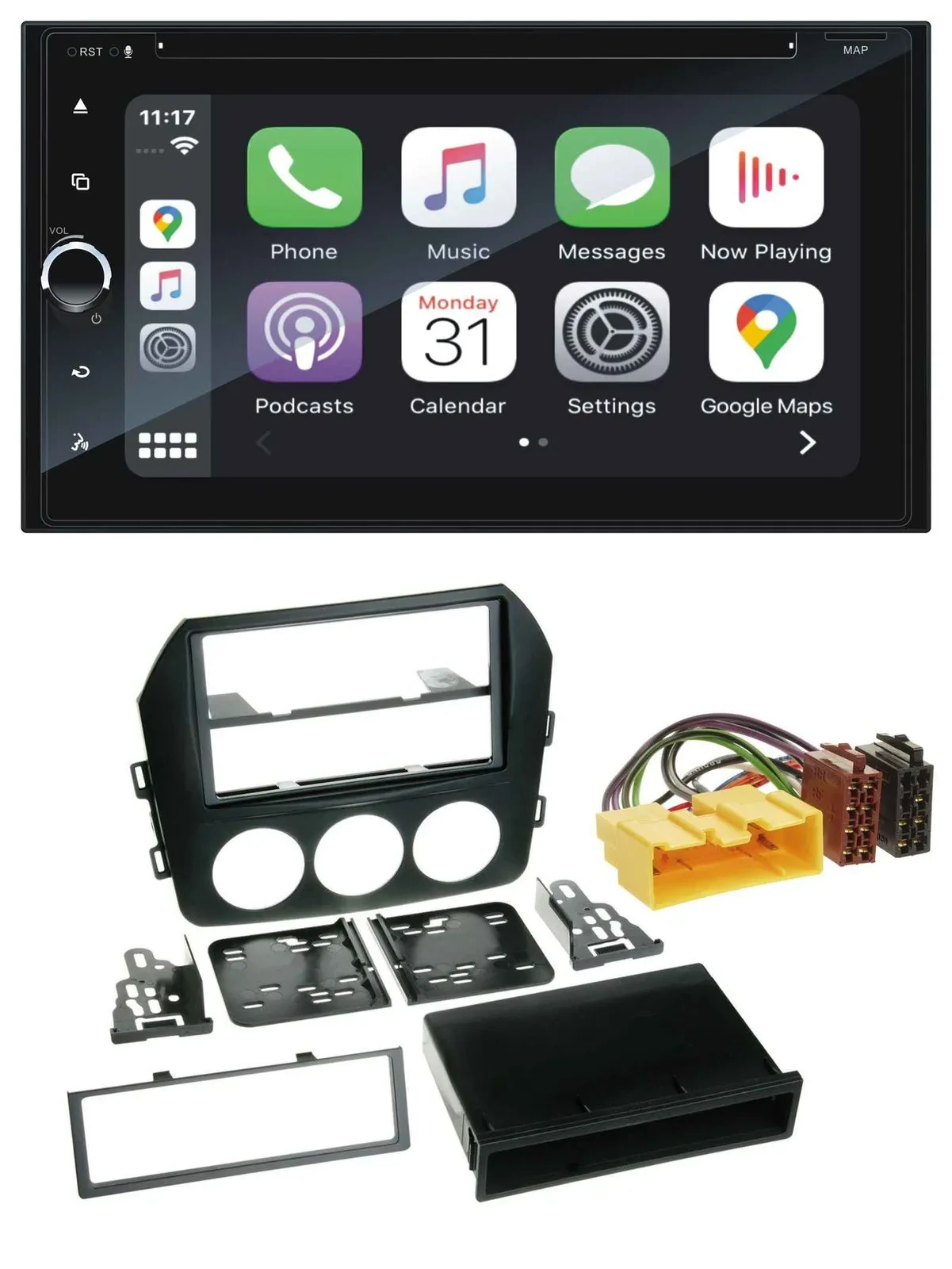 Blaupunkt 2DIN Bluetooth DAB USB DVD MP3 Autoradio für Mazda MX 5 (NC, ab 2008)
