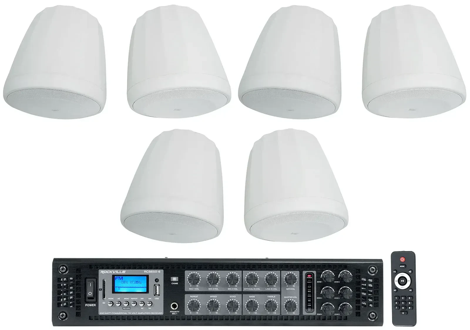 Потолочная акустика JBL Control 68HP White с усилителем (6 штук)