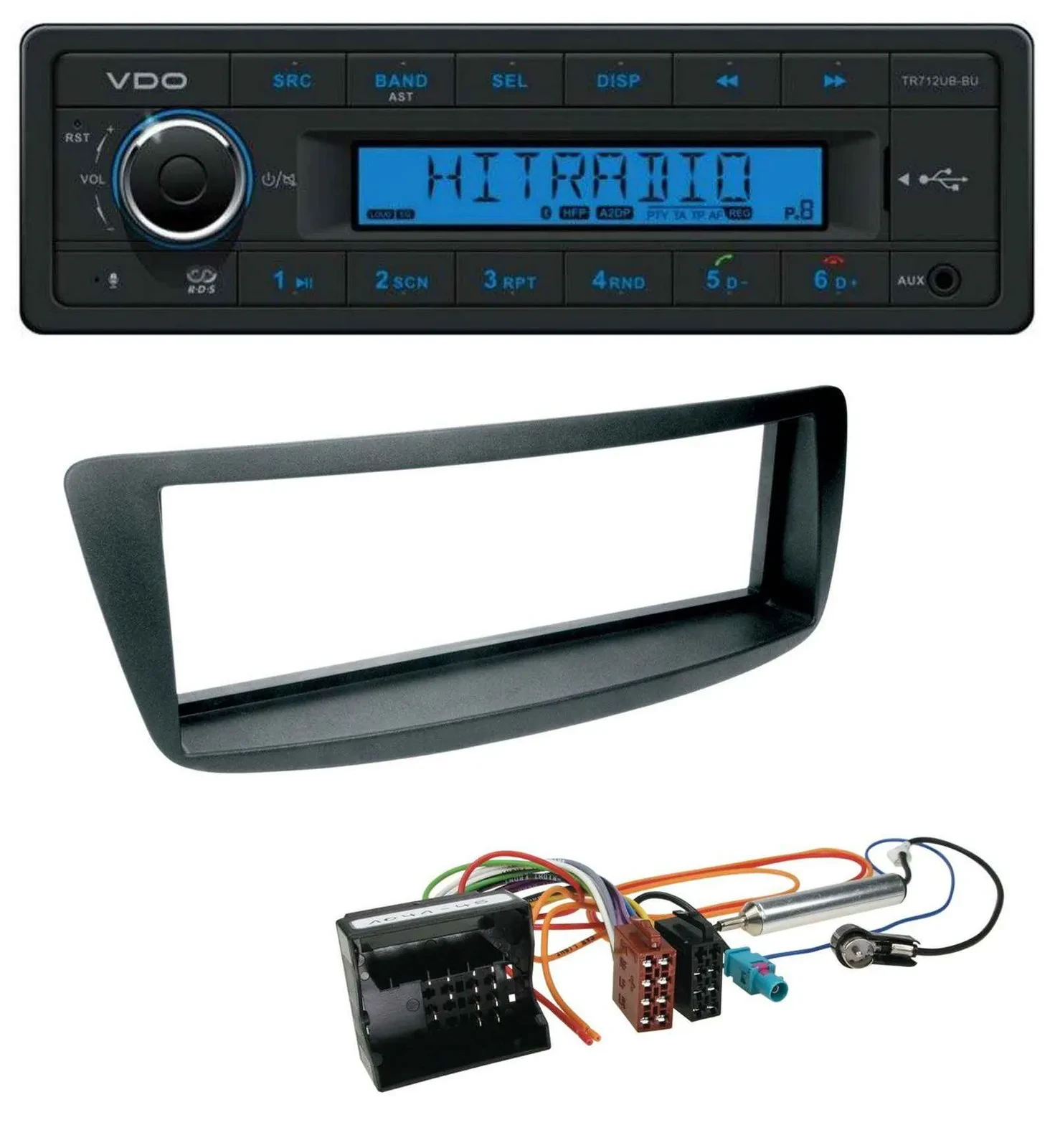 Автомагнитола VDO Bluetooth, USB, AUX, MP3 для Citroen C1/Peugeot 107/Toyota Aygo (2005–2014)