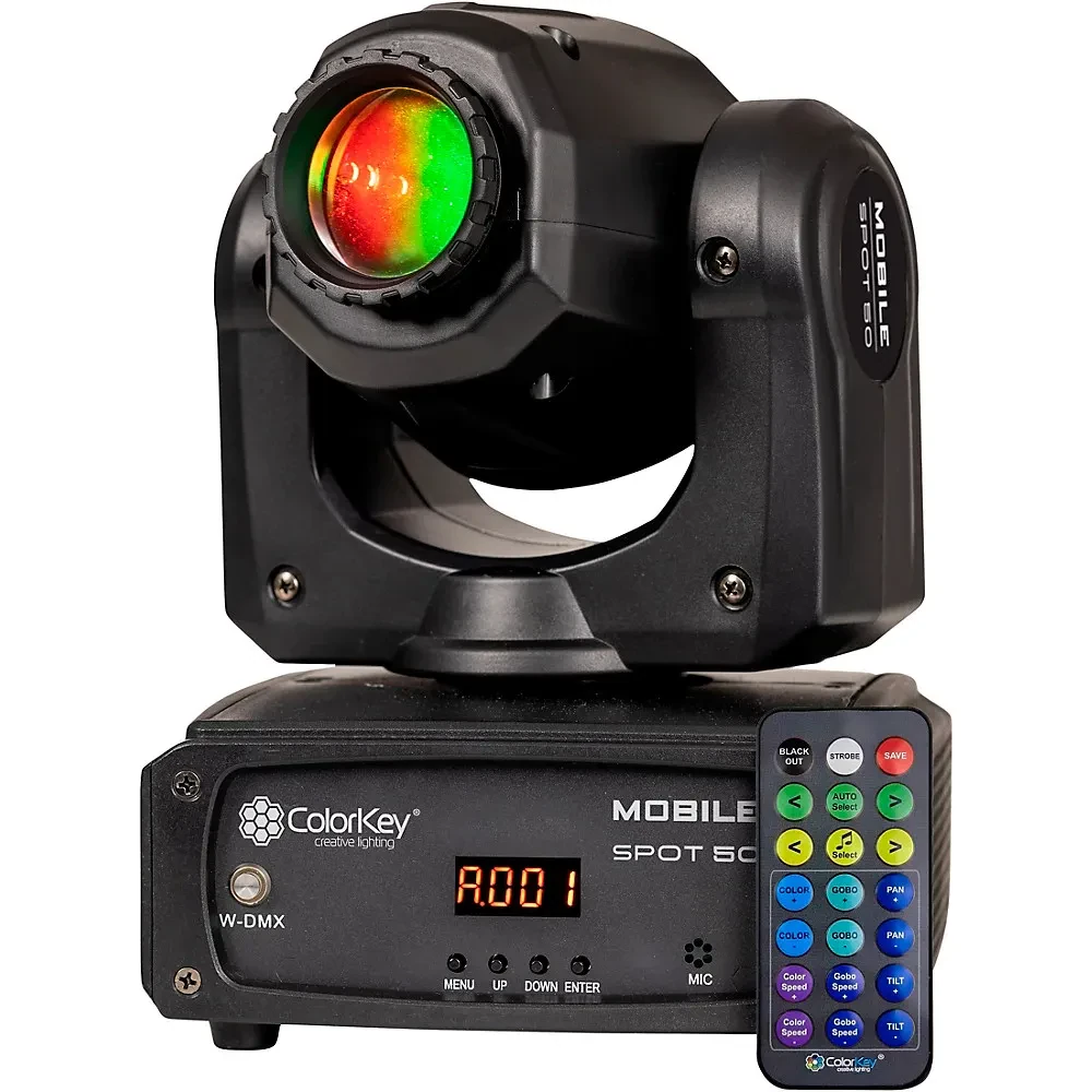 ColorKey Mobile Spot 50 Battery Powered 30W LED Moving Head Spot w/Wireless DMX