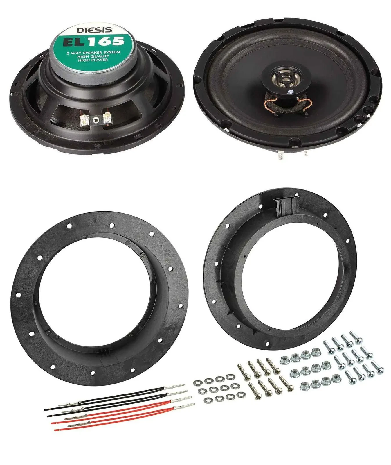 ACV 16,5cm 100Watt 2-Wege Lautsprecher für VW Caddy T5 Golf Jetta Passat Touareg