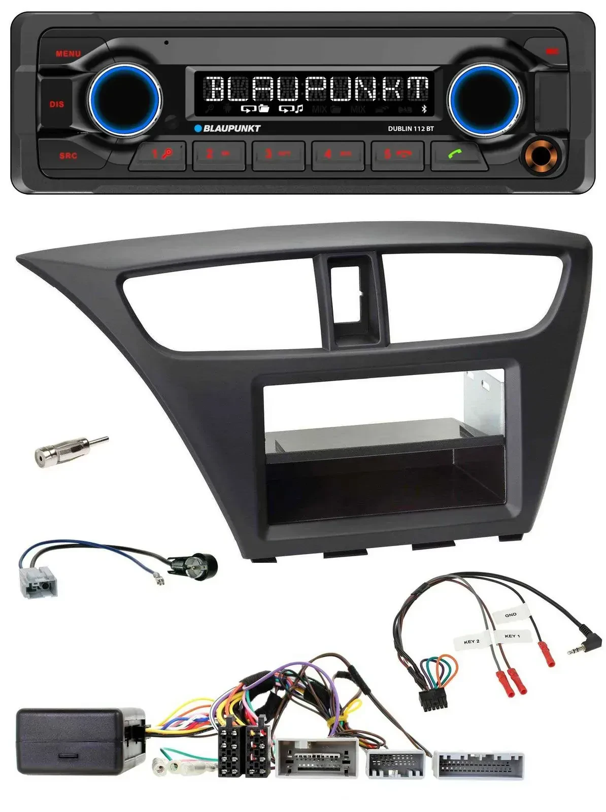 Blaupunkt MP3 Bluetooth USB Lenkrad Autoradio für Honda Civic (ab 2012)