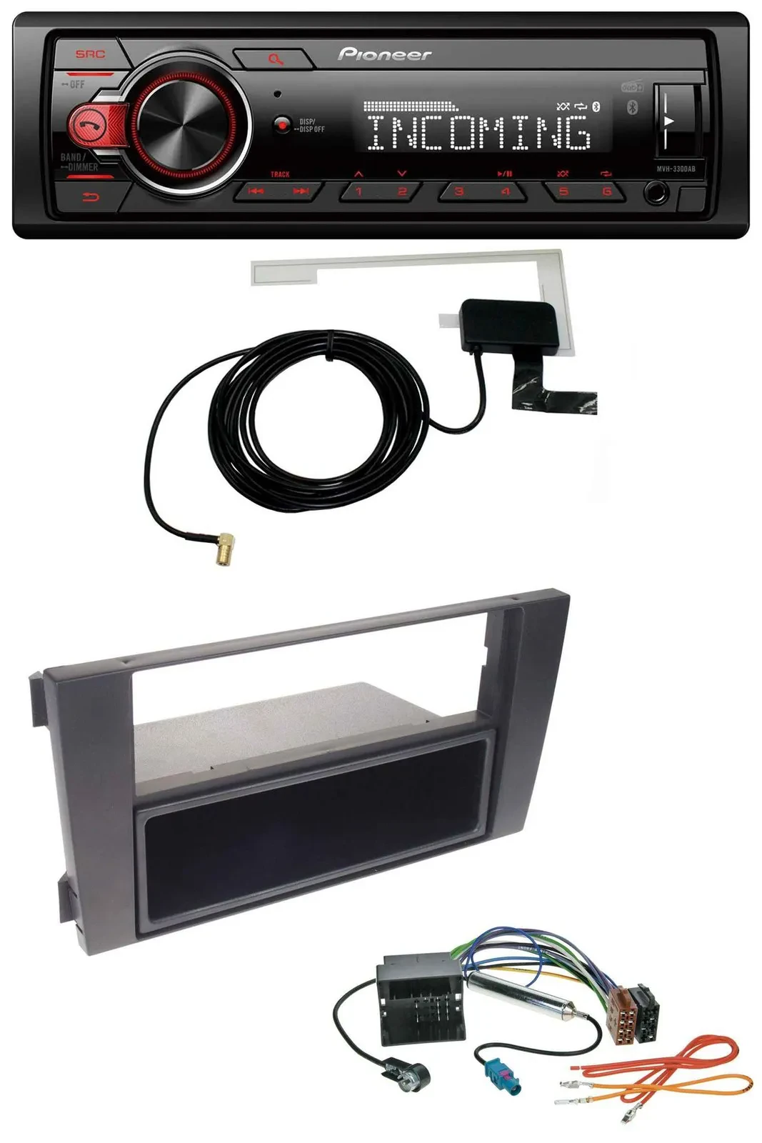 Автомагнитола Pioneer USB MP3 DAB Bluetooth для Audi A6 (C5, 2001–2005) Symphony, разъём Quadlock