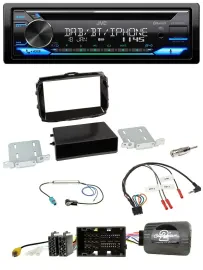 Автомагнитола JVC Bluetooth, USB, DAB, CD для Alfa Romeo Giulietta 2013–2021, цвет: черный (piano black)
