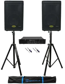 PA‑система Samson RS10HD 10", 300W (набор, пара) с усилителем, стойками, кабелями и сумкой