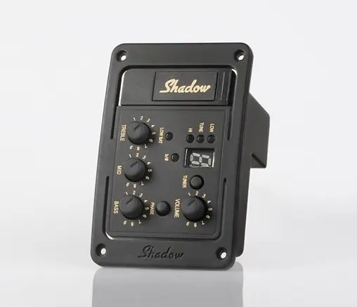 Звукосниматель для акустической гитары Shadow SH4000, врезной с тюнером, предусилителем и эквалайзером