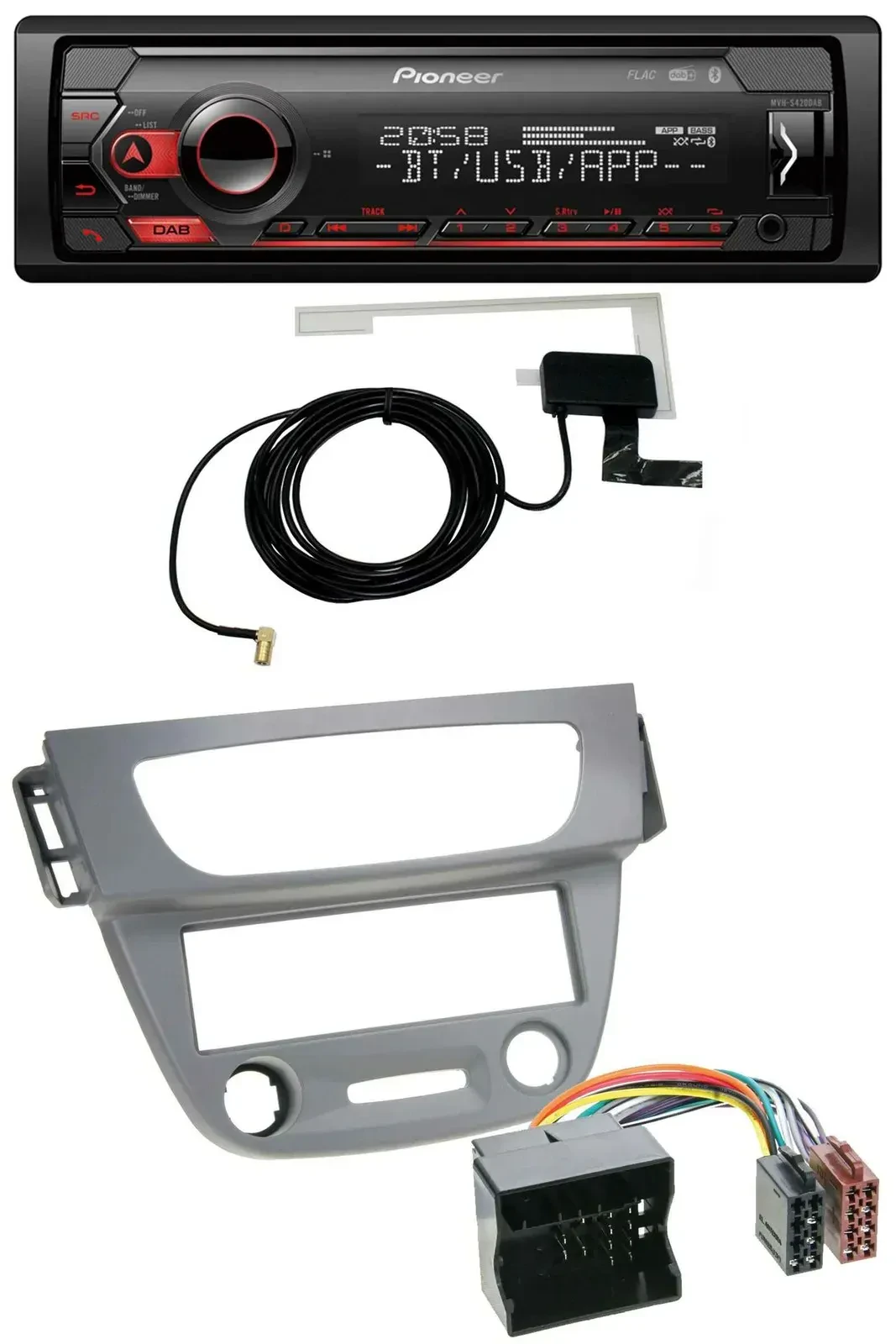 Автомагнитола Pioneer для Renault Megane 3 Quadlock (2009–2014), DAB, USB, MP3, Bluetooth, серый
