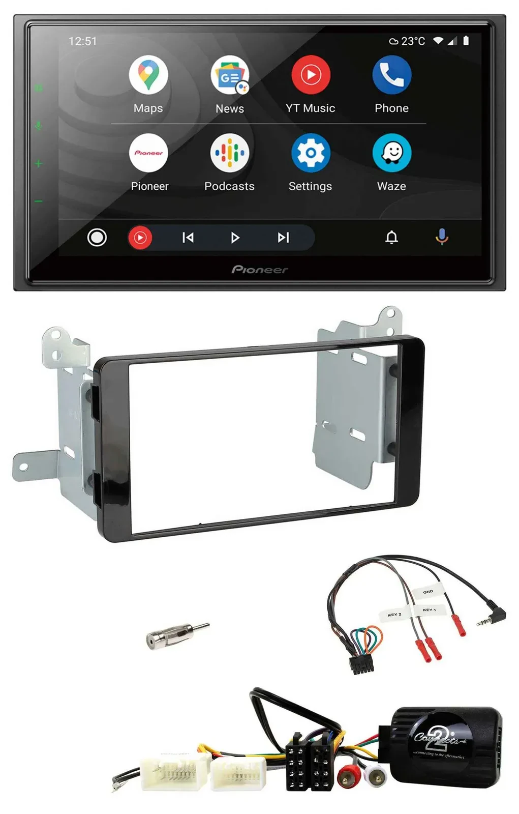 Pioneer USB 2DIN DAB Lenkrad Bluetooth Autoradio für Mitsubishi L200 ab 10/2015