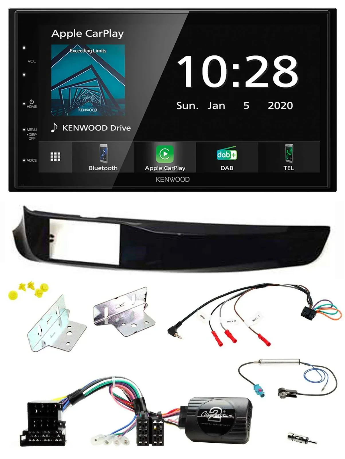 Kenwood Bluetooth Lenkrad DAB USB 2DIN Autoradio für Alfa Giulietta 940 10-14 sc