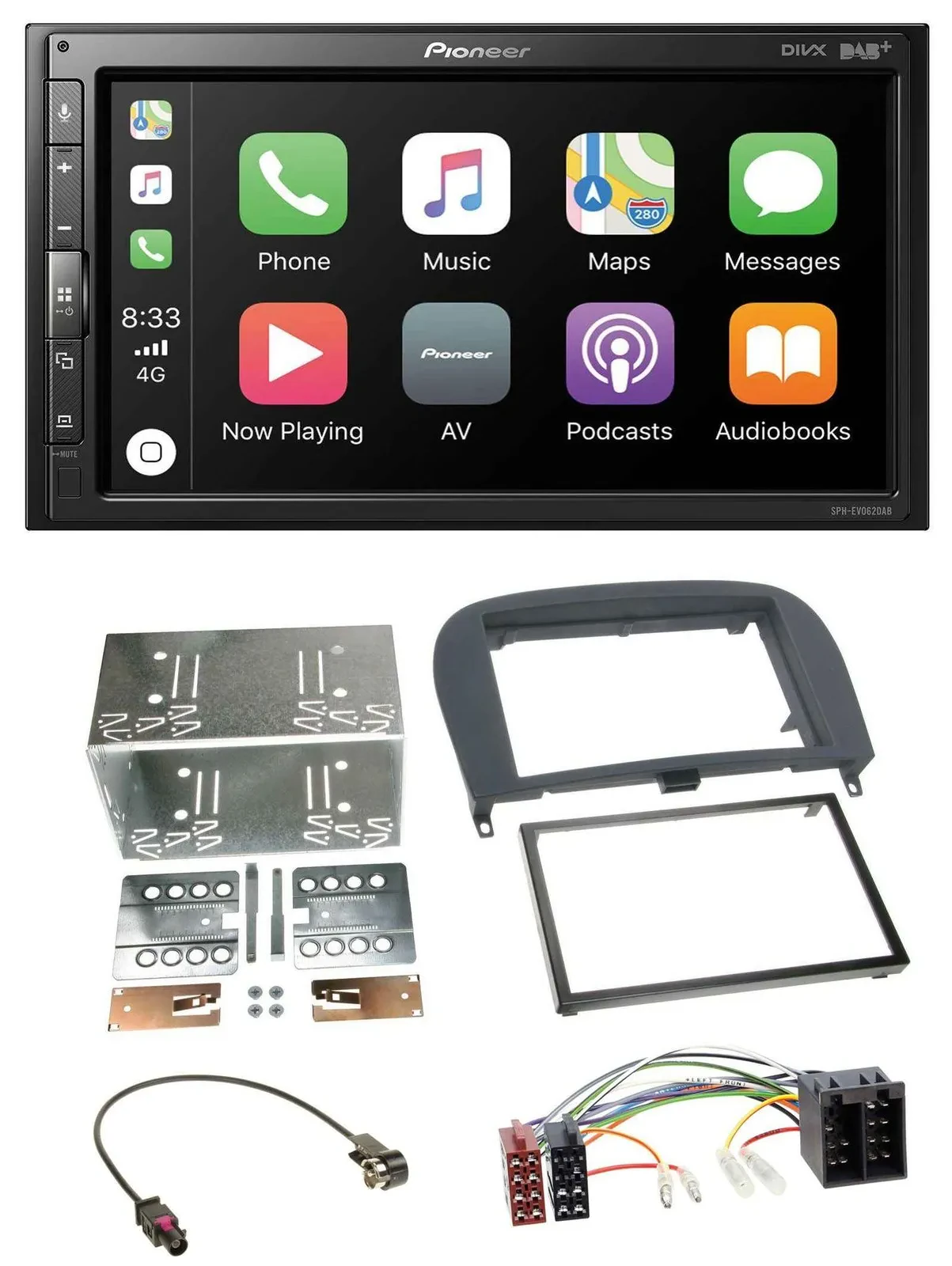 Pioneer USB MP3 DAB 2DIN Bluetooth Autoradio für Mercedes SL-Klasse 2001-2011 R2