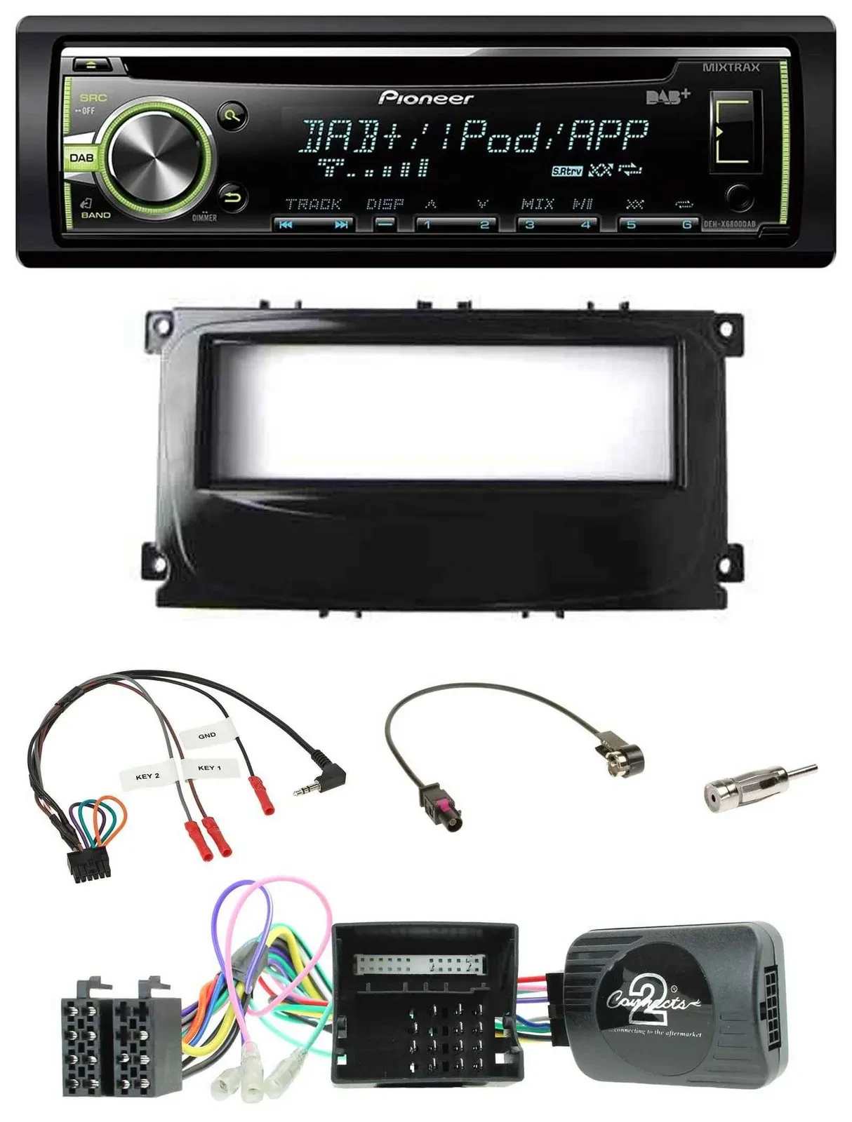 Pioneer DAB USB MP3 Lenkrad CD Autoradio für Ford Galaxy Focus C-Max Can ab 2007
