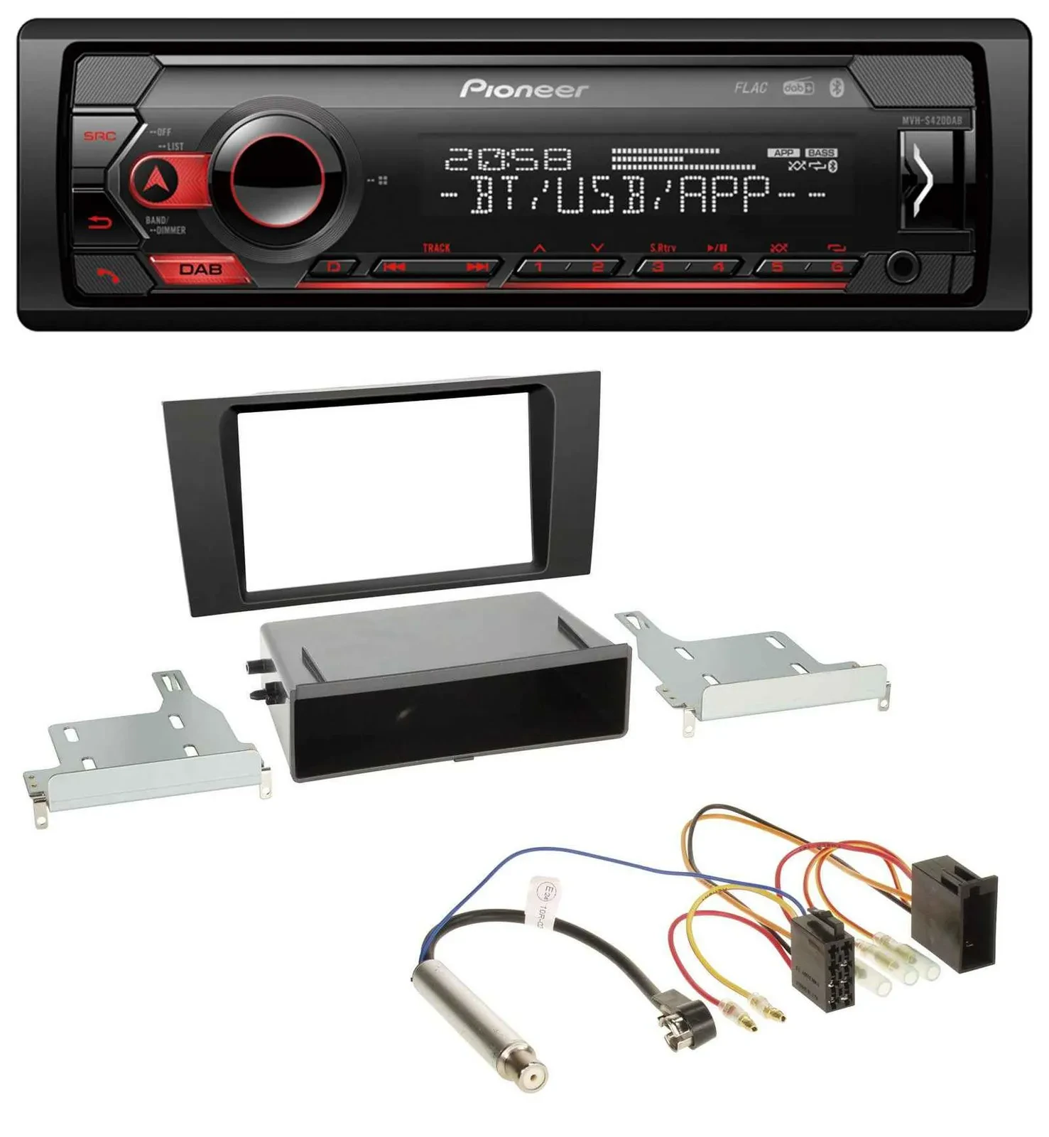Pioneer MP3 USB DAB Bluetooth Autoradio für Audi A4 (B5 1999-2001) Symphony